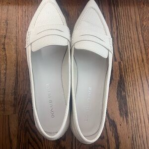 Donald J. Pliner Cream Pointed-Toe Penny Loafers